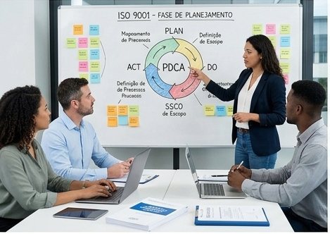 Reunião de planejamento da implantação do sistema de gestão ISO
